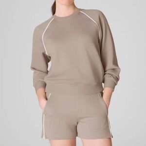 Spanx airessentials pique crewneck sweatshirt top
